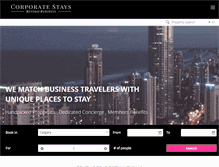 Tablet Screenshot of corporatestays.com